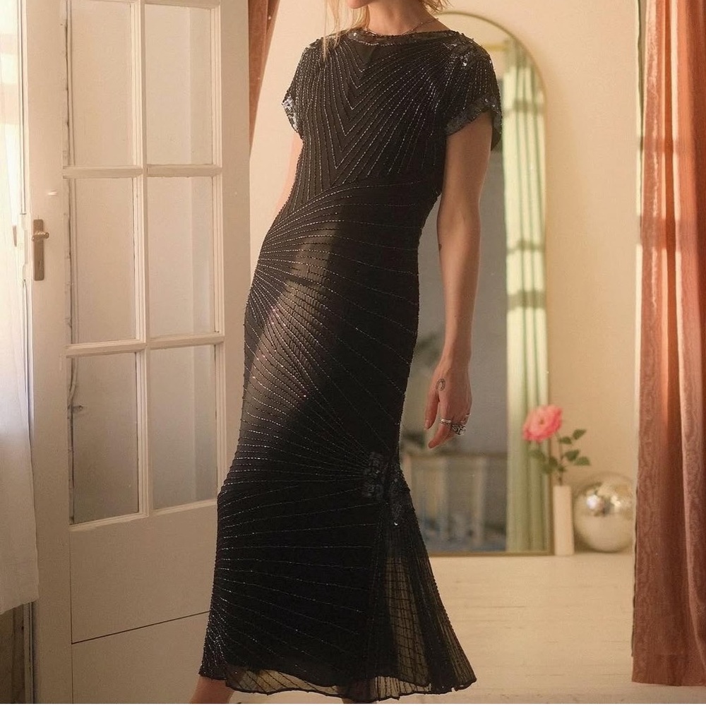 VINTAGE 90’s Beaded Sequined Formal Dress Size 10